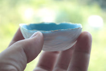 Load image into Gallery viewer, Big walnut shells from stoneware porcelain with blue interior and real gold - ring dish