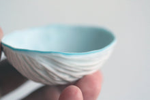 Load image into Gallery viewer, Big walnut shells from stoneware fine bone china with blue lining - ring dish - ring holder