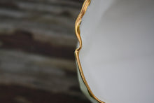 Load image into Gallery viewer, White with gold vessel. Crumpled paper-looking vessel made out of fine bone china with real gold