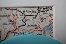 Load image into Gallery viewer, Square white box frame with vintage Italian map (mixed media). ''The Italian Job''.