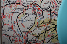 Load image into Gallery viewer, Square white box frame with vintage Italian map (mixed media). ''The Italian Job''.