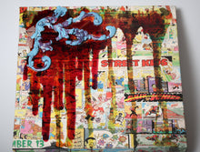 Load image into Gallery viewer, Mixed media art. Canvas with old comics, baroque style stoneware porcelain and resin