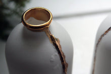 Load image into Gallery viewer, White and gold bottle. English fine bone china medium bottle with real gold - bud vase