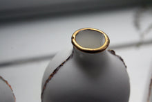 Load image into Gallery viewer, White and gold bottle. English fine bone china medium bottle with real gold - bud vase