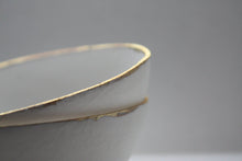 Load image into Gallery viewer, English fine bone china stoneware bowl with mat gold rims.