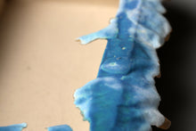 Load image into Gallery viewer, White stoneware clay container with turquoise rim