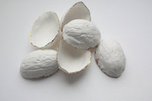 Load image into Gallery viewer, Walnut shells from stoneware fine bone china and real gold and copper finish, stoneware porcelain