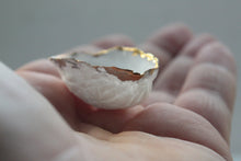 Load image into Gallery viewer, Walnut shells from stoneware fine bone china and real gold and copper finish, stoneware porcelain