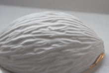 Load image into Gallery viewer, Big walnut shells from stoneware porcelain with blue interior and real gold - ring dish