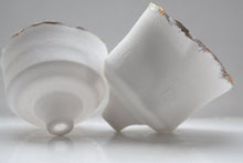 Load image into Gallery viewer, Japanese inspired small ornamental cup handmade from English fine bone china with a real gold rim