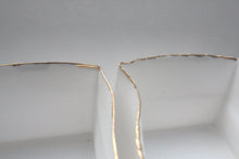 Load image into Gallery viewer, Big snow white cube made from English fine bone china and real gold rims - geometric decor