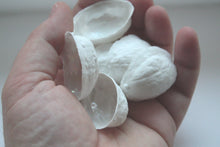 Load image into Gallery viewer, Walnut shells made from stoneware fine bone china with a mother of pearl interior - iridescent