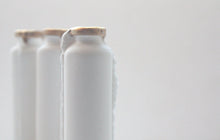 Load image into Gallery viewer, Small white bottle with gold finish from bone china.