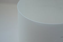 Load image into Gallery viewer, White candle holder. Fine white bone china stoneware vessel or tealight holder with a black motif.