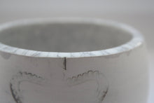 Load image into Gallery viewer, Round bowl. Small earthenware vessel handthrown with an aged look and embossed royal crowns