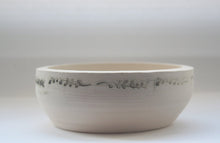 Load image into Gallery viewer, Stoneware vessel handthrown with embossed branches in ivory color