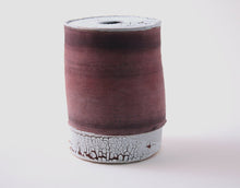 Load image into Gallery viewer, Handthrown earthenware vessel with unique texture and powder effect in red color