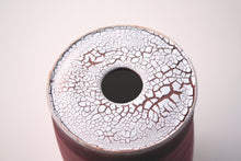 Load image into Gallery viewer, Handthrown earthenware vessel with unique texture and powder effect in red color