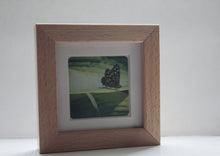 Load image into Gallery viewer, Nature miniature photography - Brown butterfly on green leaf