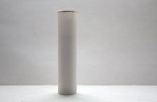 Load image into Gallery viewer, Thin tall tube vase made out of stoneware English fine bone china and real gold