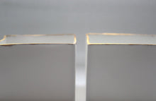 Load image into Gallery viewer, Big snow white cube made from fine bone china and real gold rims - geometric decor