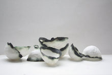 Load image into Gallery viewer, Walnut shells from fine bone china with burnt looking finish effect, stoneware porcelain