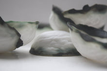 Load image into Gallery viewer, Walnut shells from fine bone china with burnt looking finish effect, stoneware porcelain
