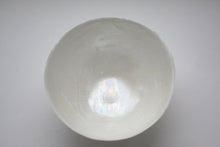 Load image into Gallery viewer, Stoneware English fine bone china vessel with mother of pearl luster interior - iridescent
