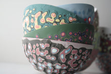 Load image into Gallery viewer, English fine bone china stoneware bowl with a unique textured surface in 2 sizes. Amoeba bowl No1.