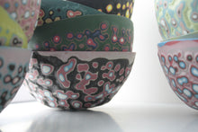 Load image into Gallery viewer, English fine bone china stoneware bowl with a unique textured surface in 2 sizes. Amoeba bowl No1.