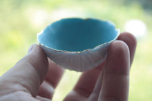 Load image into Gallery viewer, Big walnut shells from stoneware porcelain with blue interior and real gold - ring dish