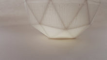 Load image into Gallery viewer, Geometric faceted polyhedron white candle holder made from stoneware bone china with organic finish - geometric decor - tealight holder