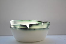 Load image into Gallery viewer, Pure white English fine bone china stoneware bowl with black rims