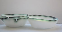 Load image into Gallery viewer, Pure white English fine bone china stoneware bowl with black rims