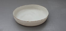 Load image into Gallery viewer, Stoneware Parian porcelain jewelry dish in shades of white with gold rims - trinket dish - ring dish