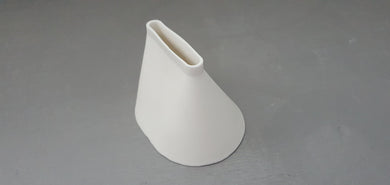 Small bud vase. English fine bone china micro vase in a very unusual shape. Geometric decor.