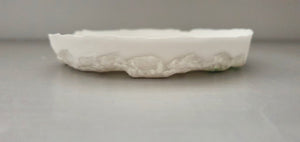 Large shallow dish from stoneware fine bone china in pure white with a hint of green, stoneware porcelain, white ceramic