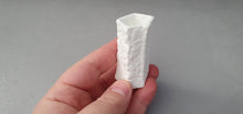 Load image into Gallery viewer, Small bud vase. English fine bone china micro vase with a very unusual texture. Organic texture decor.