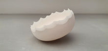 Load image into Gallery viewer, Small snow white vessel with serrated rims made from English fine bone china - limited edition