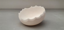 Load image into Gallery viewer, Small snow white vessel with serrated rims made from English fine bone china - limited edition