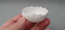 Load image into Gallery viewer, Small snow white vessel with serrated rims made from English fine bone china - limited edition