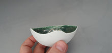 Load image into Gallery viewer, Shades of white bowl made from stoneware fine bone china with green glazed interior