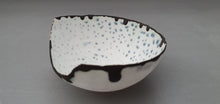 Load image into Gallery viewer, Ring dish. Stoneware English fine bone china vessel with a touch of blue.