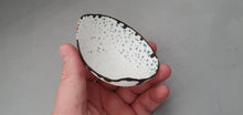 Load image into Gallery viewer, Ring dish. Stoneware English fine bone china vessel with a touch of blue.
