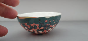 English fine bone china stoneware bowl with a unique textured surface.