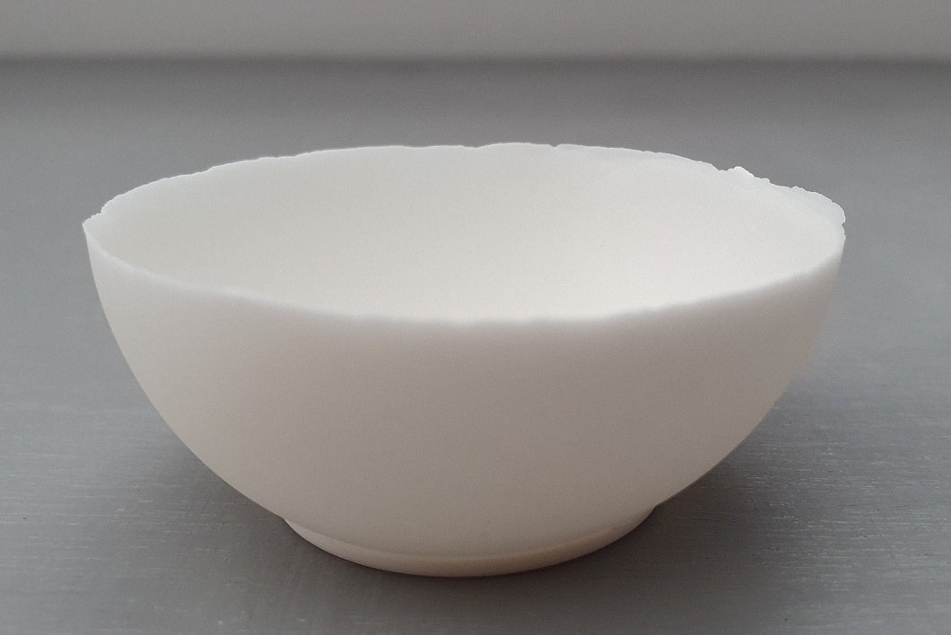 Minimal small snow white round cup made from English fine bone china. tealight holder/candle holder