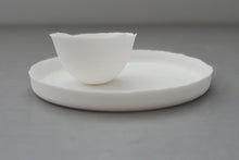 Load image into Gallery viewer, Miniature snow white vessel with a tray made from English fine bone china - limited edition