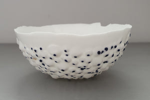 White textured bowl. White English fine bone china stoneware bowl with a unique glossy textured surface - ring dish - ring holder