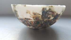 Porcelain vessel. Fine bone china small stoneware vessel with colourful accents. one off piece