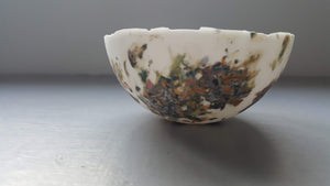 Porcelain vessel. Fine bone china small stoneware vessel with colourful accents. one off piece
